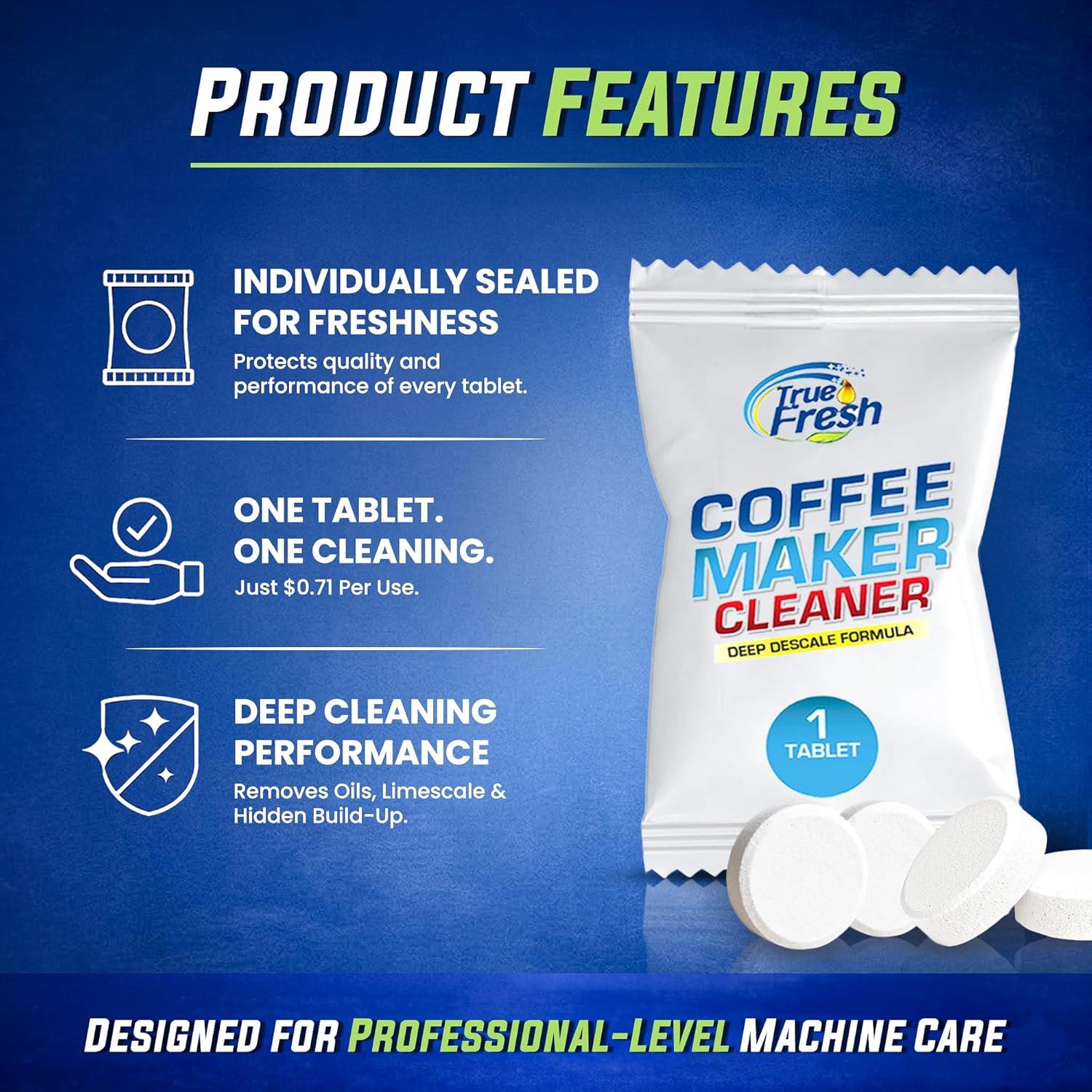 image:imageCoffee Machine Cleaner Descaler Tablets 25 Pack Compatible With Keurig Nespresso Philips Ninja Delonghi Miele Breville amp More Coffee Maker Cleaner Tablets with 1 Year Supply