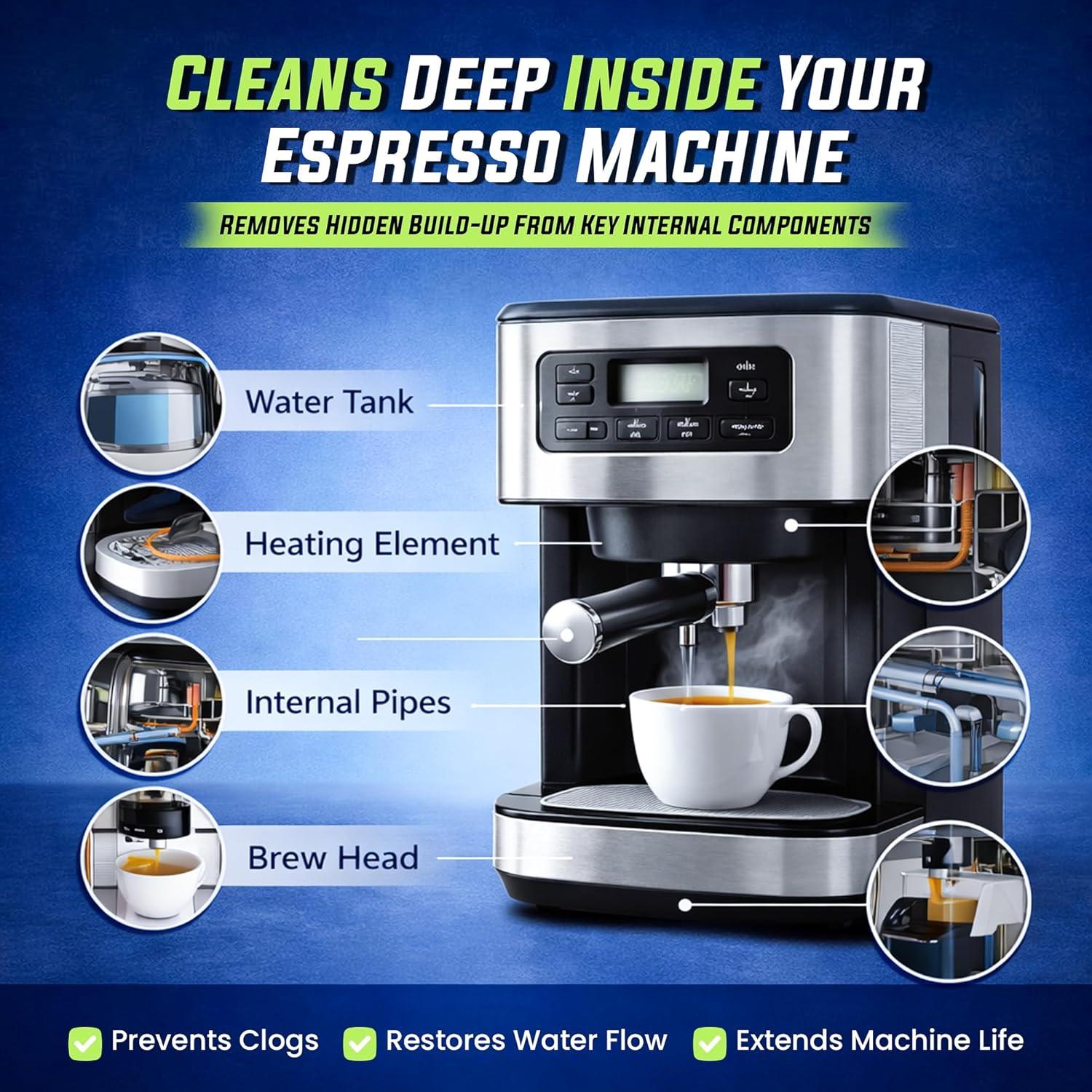 image:imageCoffee Machine Cleaner Descaler Tablets 25 Pack Compatible With Keurig Nespresso Philips Ninja Delonghi Miele Breville amp More Coffee Maker Cleaner Tablets with 1 Year Supply