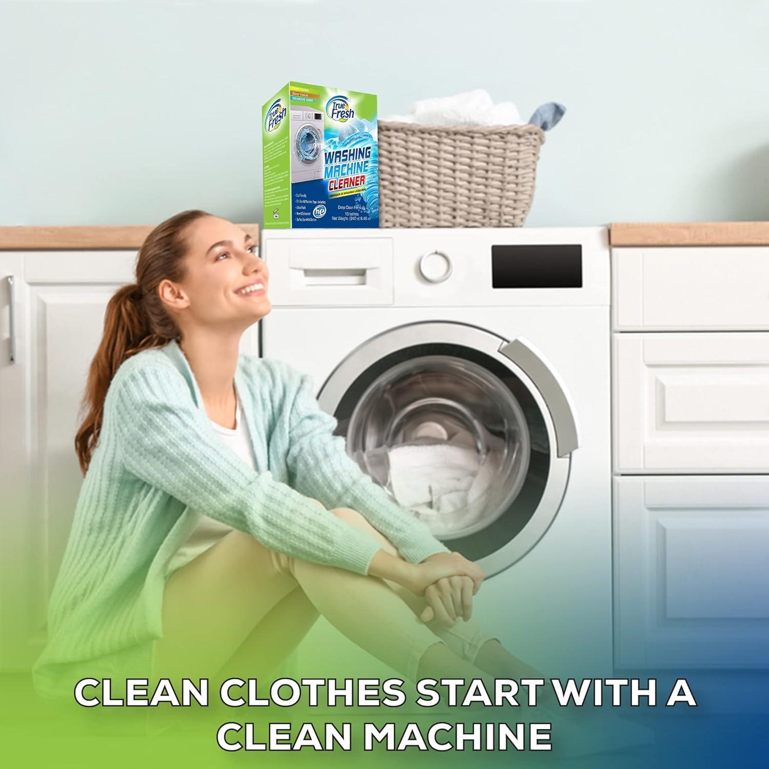 image:imageTrue Fresh Washing Machine Cleaner Descaler 15 Pack Tablets Deep Cleaning Deodorizer for HE Front amp Top Load Washers Eliminates Odor Buildup Residue Grime Cleans Drum Pump Valve Hoses Septic Safe1 Count Pack of 15
