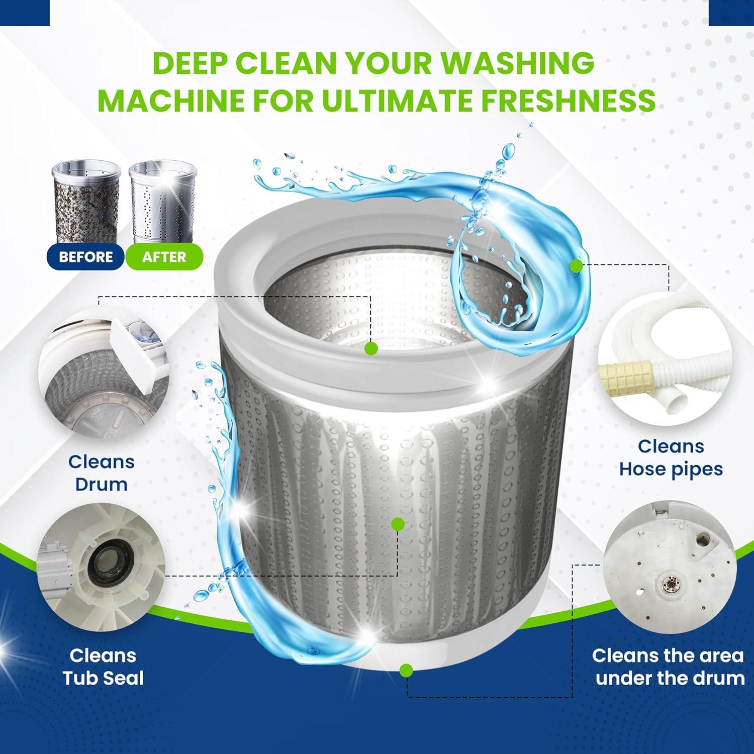 image:imageTrue Fresh Washing Machine Cleaner Descaler 15 Pack Tablets Deep Cleaning Deodorizer for HE Front amp Top Load Washers Eliminates Odor Buildup Residue Grime Cleans Drum Pump Valve Hoses Septic Safe1 Count Pack of 15