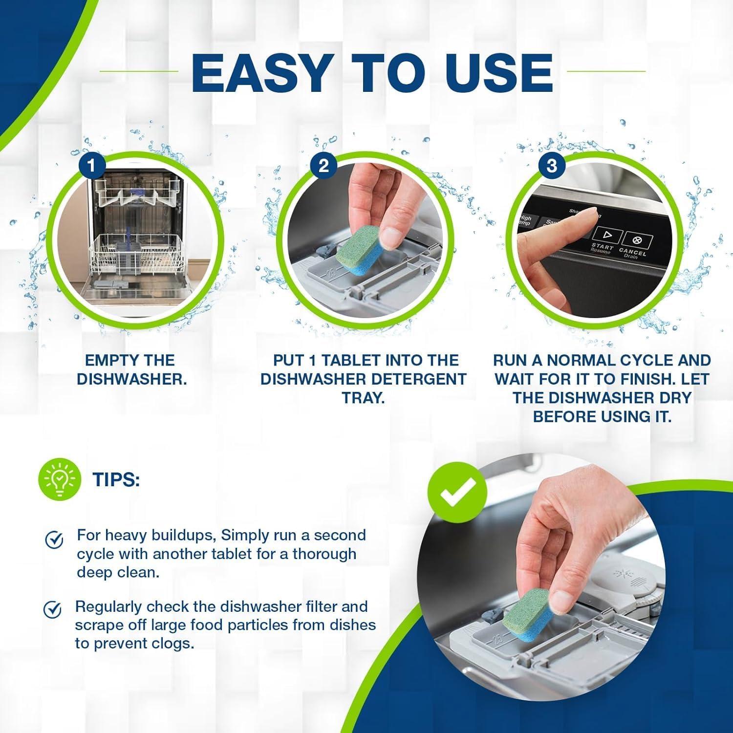 image:imageWashing Machine amp Dishwasher Cleaner Tablets 48Pack Bundle Compatible with Front Loader Top Loader amp He Machines and all Dishwashers Removes Buildup Lime Scales and residues Septic Safe