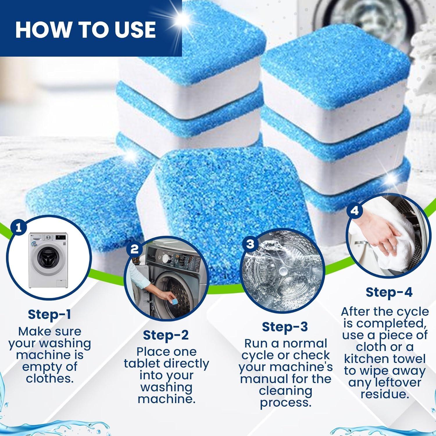 image:imageWashing Machine amp Dishwasher Cleaner Tablets 48Pack Bundle Compatible with Front Loader Top Loader amp He Machines and all Dishwashers Removes Buildup Lime Scales and residues Septic Safe