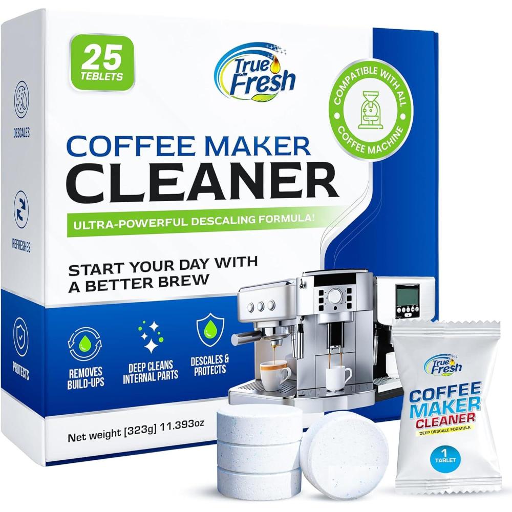 image:imageCoffee Machine Cleaner Descaler Tablets 25 Pack Compatible With Keurig Nespresso Philips Ninja Delonghi Miele Breville amp More Coffee Maker Cleaner Tablets with 1 Year Supply
