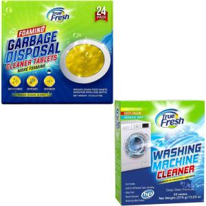 image:imageTrue Fresh 25 Washing Machine Cleaner Tablets amp 24 Garbage Disposal Cleaner Tablets Perfect Combo for sink and washers Compatible with all washing machines and disposal brands  12 Month Supply