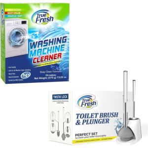 image:imageTrue Fresh 25Pack Washing Machine Cleaner Tablets 12Month Supply amp 2in1 Toilet Brush amp Plunger Set  Ultimate Deep Cleaning for a Fresh Sparkling Home