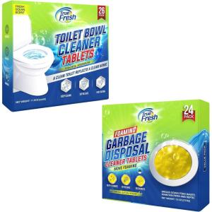 image:imageTrue Fresh 2in1 Toilet Bowl Cleaner Tablets 26 Pack amp Garbage Disposal Cleaner Tablets 24 Pack Natural Kitchen Drain and Toilet Bowl Cleaning Care with Ocean ScentDeodorizer amp Septic safe