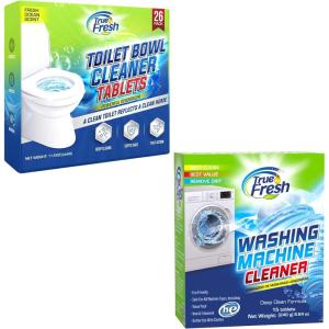 image:imageTrue Fresh 2in1 Toilet Bowl Cleaner Tablets 26 Pack amp Washing Machine Cleaner Tablets 15 Pack Descaler Septic Safe Stain Remover for LongLasting Freshness and Shineup to 1 year supply