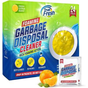 image:imageTrue Fresh Garbage Disposal Cleaner Powder Packets Large 15g DropIn Sink Packets Deep Foaming Sink amp Drain Cleaner for Grease amp Residue Disposal Cleaner and Deodorizer Fresh Citrus Scent 24 Pack