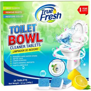 image:imageTrue Fresh Toilet Bowl Cleaner Tablets 24 Pack  Deodorizer amp Septic Safe  Deep Cleaning Odor Eliminator Stain Remover for LongLasting Freshness  Fresh Lemon Scent