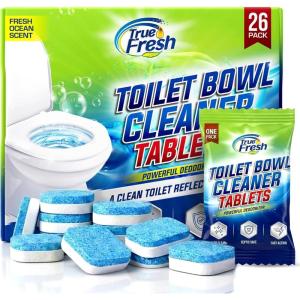image:imageTrue Fresh Toilet Bowl Cleaner Tablets 26 Pack  Deodorizer amp Septic Safe  Deep Cleaning Odor Eliminator Stain Remover for LongLasting Freshness  Fresh Ocean Scent