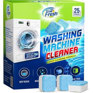 image:imageTrue Fresh Washing Machine Cleaner Descaler 15 Pack Tablets Deep Cleaning Deodorizer for HE Front amp Top Load Washers Eliminates Odor Buildup Residue Grime Cleans Drum Pump Valve Hoses Septic Safe25 Count Pack of 1