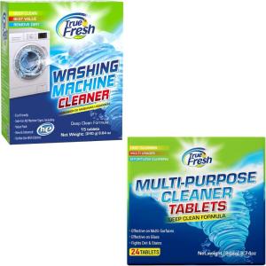 image:imageTrue Fresh Washing Machine Cleaner Tablets 15 pack amp MultiSurface Cleaner Tablets 24 pack  Ultimate Combo for All Types of Washers amp Home Surfaces