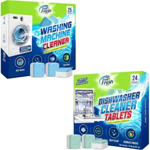 image:imageWashing Machine amp Dishwasher Cleaner Tablets  48Pack Bundle Compatible with Front Loader Top Loader amp He Machines and all Dishwashers Removes Buildup Lime Scales and residues  Septic Safe