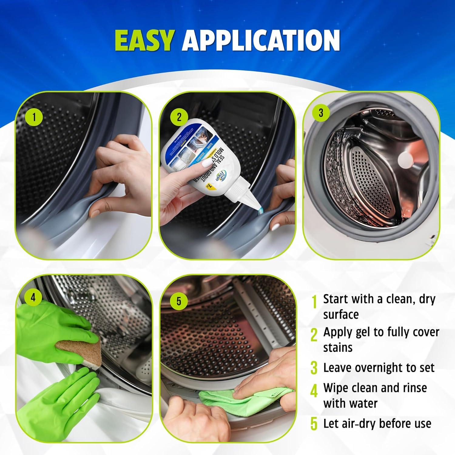 image:imageTrue Fresh Heavy Duty Mold Stain Remover Gel Powerful Cleaner for Front Loader Washing Machine Seals Bathroom Grout Shower Caulking Tiles amp More 7 oz Cleaning Solution for Stubborn Stains