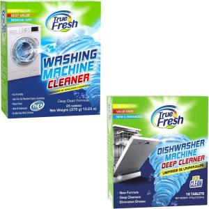 image:imageTrue Fresh 25Pack Washing Machine Cleaner Tablets amp 18Pack Dishwasher Cleaner Tablets  Descaling BundleCompatible with All Washing Machine amp Dishwasher Models  12Month Supply