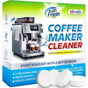 image:imageTrue Fresh Coffee Machine Descaler amp Cleaner Tablets  24 Count 1 Year Supply Deep Clean Removes Limescale amp Hard Water Buildup for Keurig Nespresso Breville Delonghi Ninja Miele Jura Makers