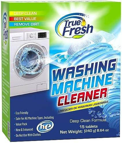 image:imageTrue Fresh Washing Machine Cleaner Descaler Tablets 15 Pack Heavy Duty Mold Stain Remover Gel Deep Cleaning Kit for HE Front amp Top Load Washers Seals Grout Shower Caulking Tiles amp More