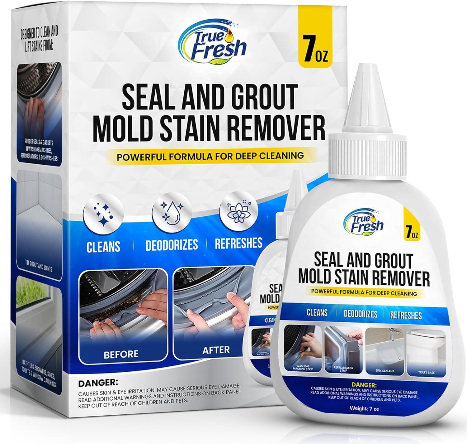 image:imageTrue Fresh Washing Machine Cleaner Tablets 25 Pack Heavy Duty Mold Stain Remover Gel 7 oz Clean Front Load and Top Load Washers Seals Grout Shower Caulking Tiles Bundle