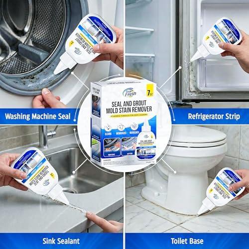 image:imageTrue Fresh Washing Machine Cleaner Tablets 25 Pack Heavy Duty Mold Stain Remover Gel 7 oz Clean Front Load and Top Load Washers Seals Grout Shower Caulking Tiles Bundle