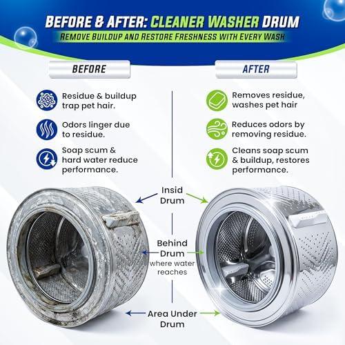 image:imageTrue Fresh Washing Machine Cleaner Tablets 25 Pack Heavy Duty Mold Stain Remover Gel 7 oz Clean Front Load and Top Load Washers Seals Grout Shower Caulking Tiles Bundle