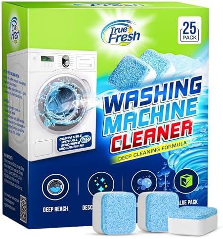 image:imageTrue Fresh Washing Machine Cleaner Tablets 25 Pack Heavy Duty Mold Stain Remover Gel 7 oz Clean Front Load and Top Load Washers Seals Grout Shower Caulking Tiles Bundle