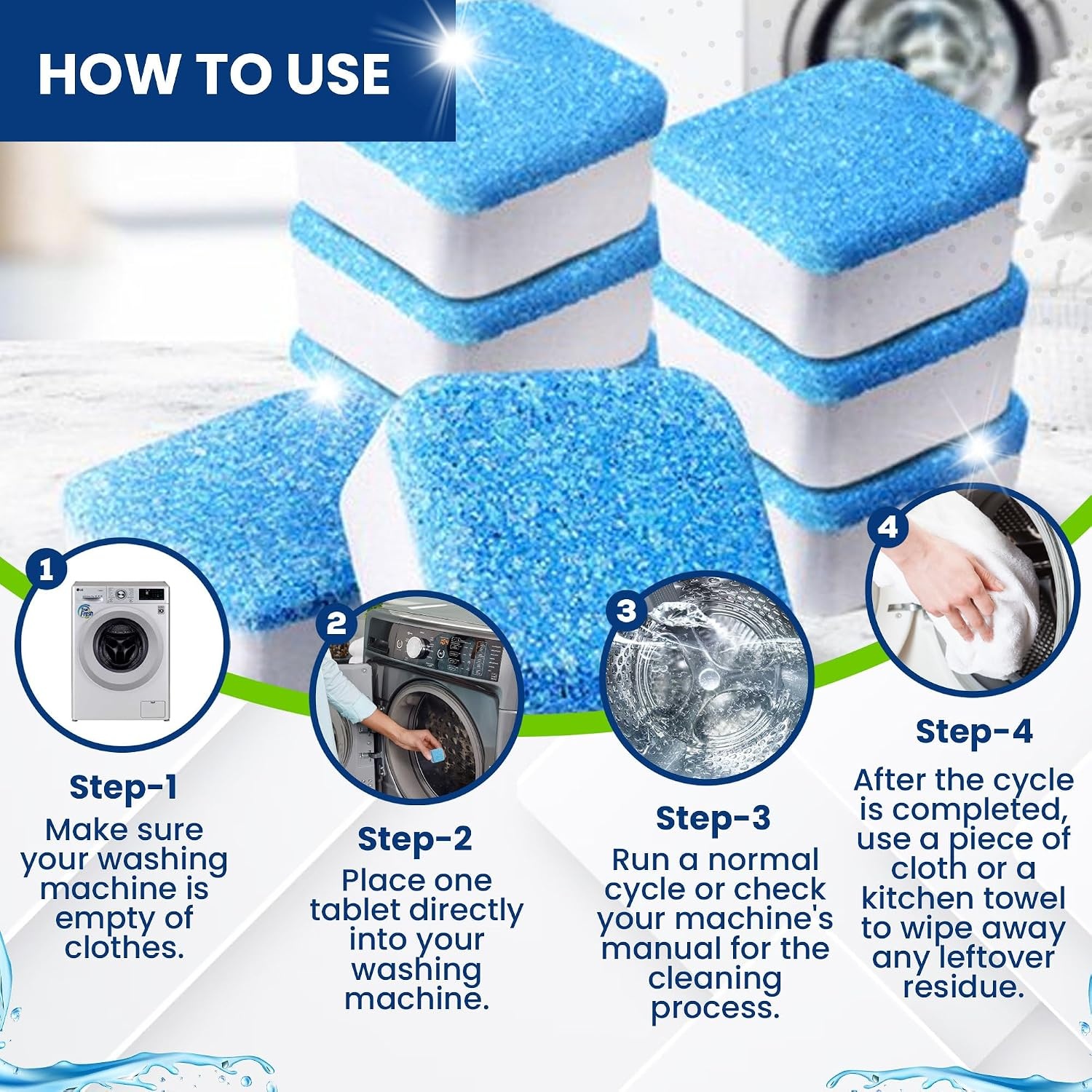 image:imageTrue Fresh 2in1 Washing Machine Cleaner And Toilet Bowl Cleaner Tablets49 Pack BundleCompatible with All Washer Types12 Month Supply