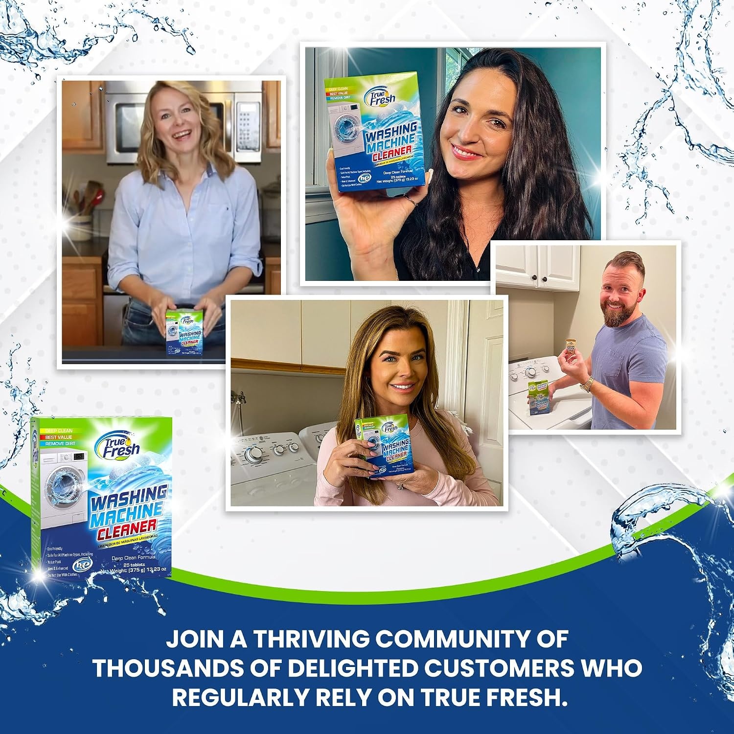 image:imageTrue Fresh 2in1 Washing Machine Cleaner And Toilet Bowl Cleaner Tablets49 Pack BundleCompatible with All Washer Types12 Month Supply
